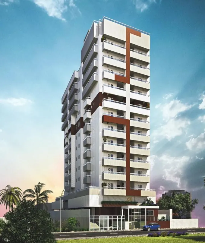 Fachada do Residencial Erilio Soares Alves, lançamento em Balneário Maracanã, Praia Grande