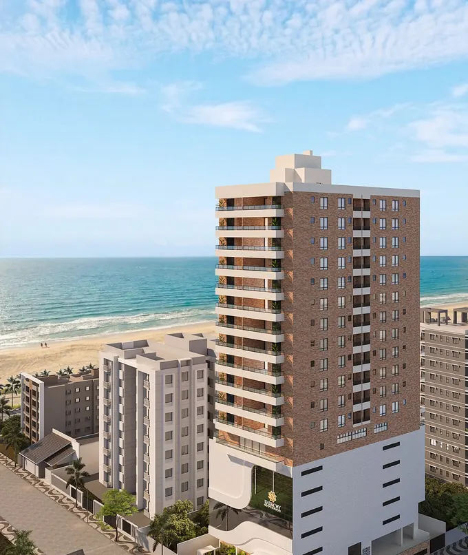Fachada do Harmony Residence, lançamento em Aviação, Praia Grande