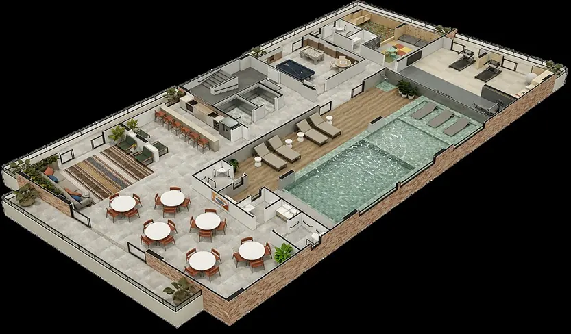 Implantação e localização do Harmony Residence (Aviação, Praia Grande)