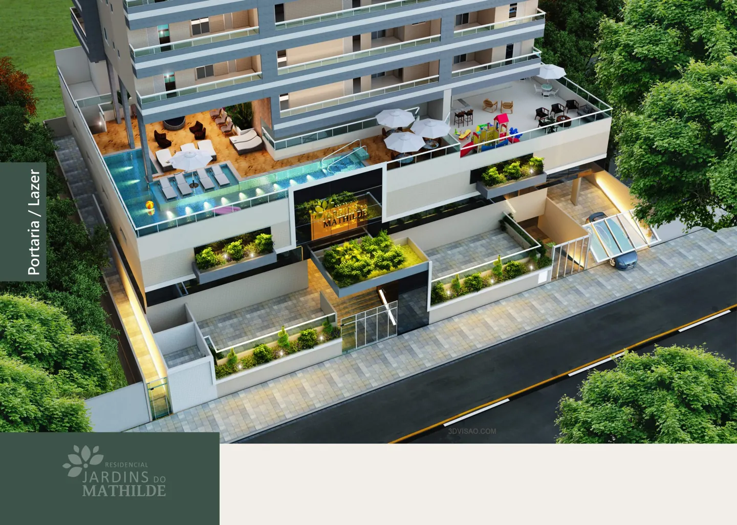 Implantação e localização do Residencial Jardins do Mathilde (Canto do Forte, Praia Grande)