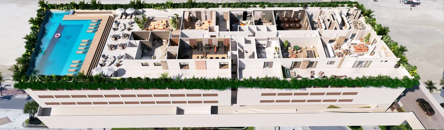 Implantação e localização do Legacy Residence (Aviação, Praia Grande)