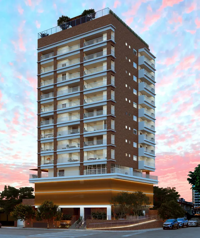 Fachada do Max 10, lançamento em Guilhermina, Praia Grande
