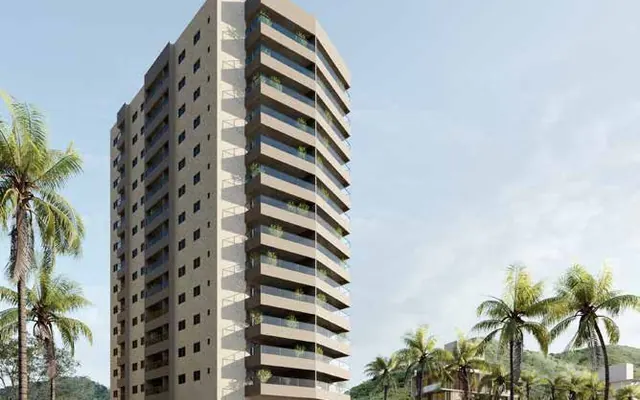 Fachada do Residencial Panorama, lançamento em Jardim Solemar, Praia Grande