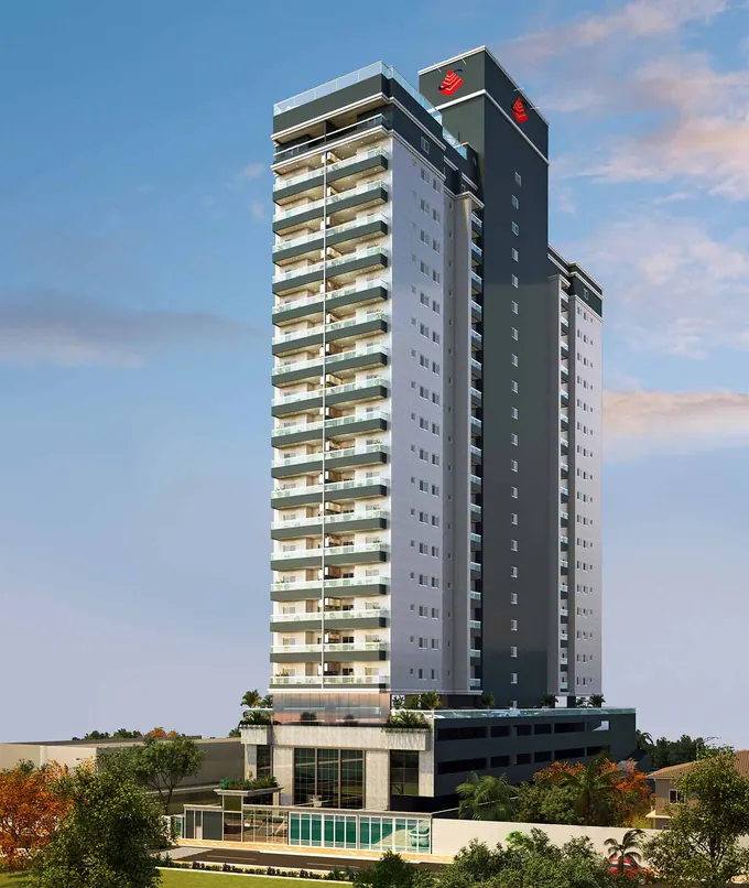 Fachada do Edifício Paolo Veronese, lançamento em Aviação, Praia Grande