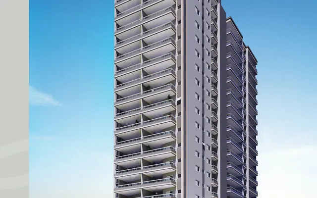 Fachada do Paradise Residencial, lançamento em Guilhermina, Praia Grande