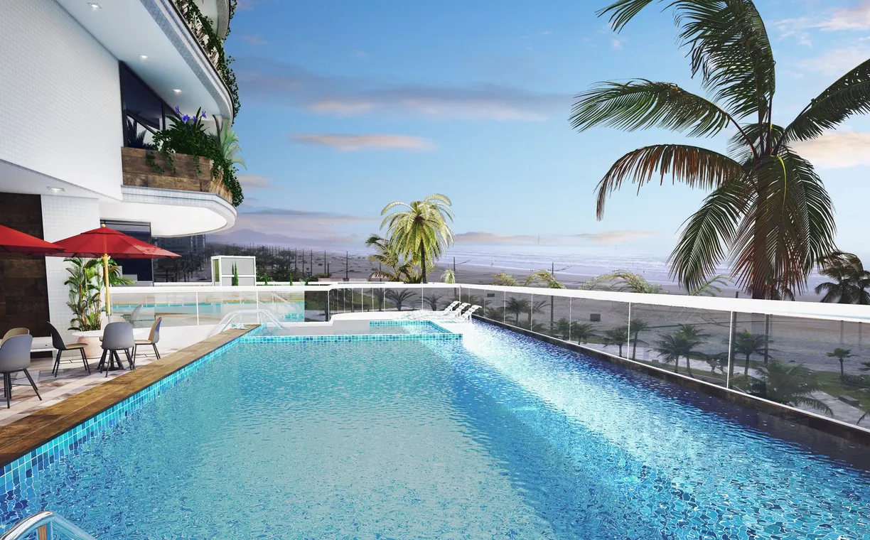 Perspectiva ilustrada 1 do Residencial Porto Marina (imagem da construtora)