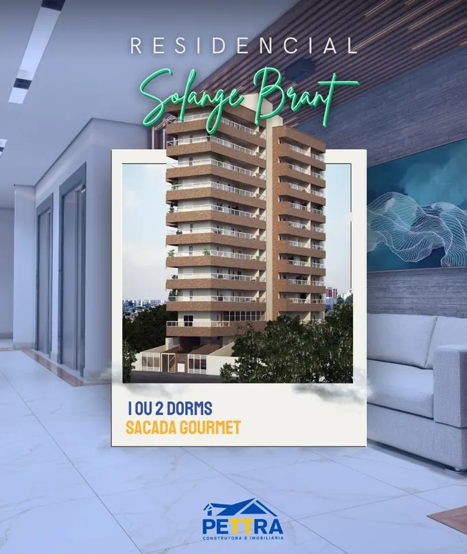Fachada do Pettra Solange Brant, lançamento em Guilhermina, Praia Grande