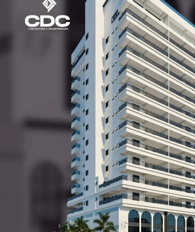 Fachada do Residencial Villaggio Di Fiore, lançamento em Ocian, Praia Grande